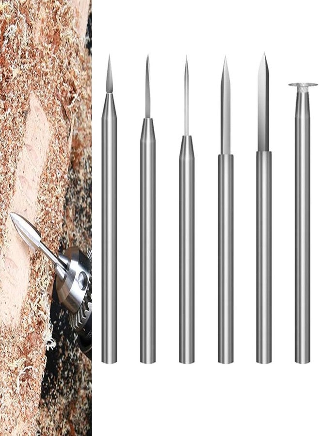Serplex 6PCS Wood Carving Drill Bits Set for Dremel Rotary Tool, Engraving Drill Bit Set, Wood Crafts Grinding Tool for DIY Carving Drilling Micro Sculpture - Image 1